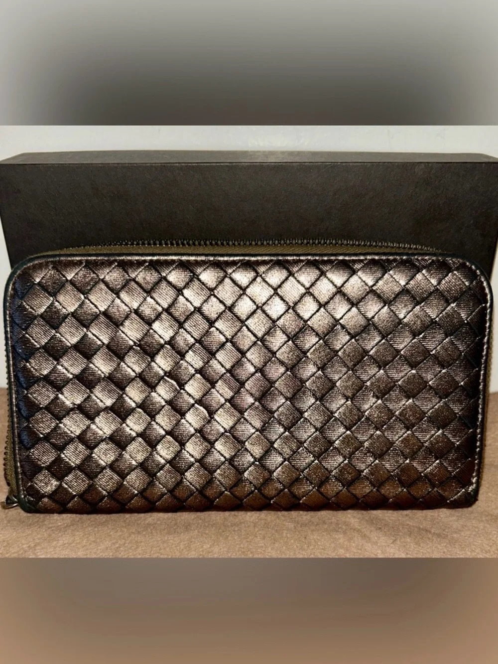 BOTTEGA VENETA Copper Metallic Wallet